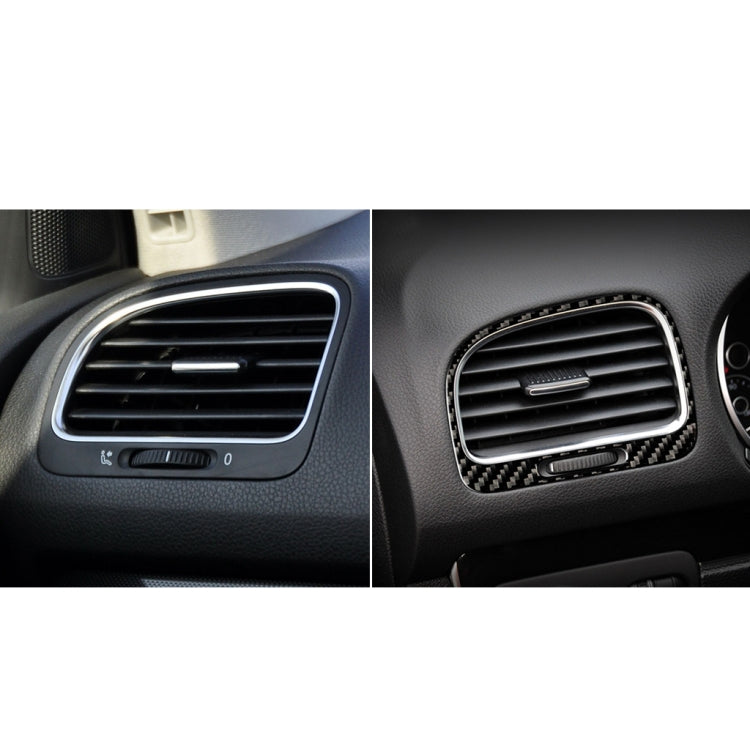 Carbon Fiber Car Left Right Air Outlet Decorative Sticker for Volkswagen Golf 6 2008-2012