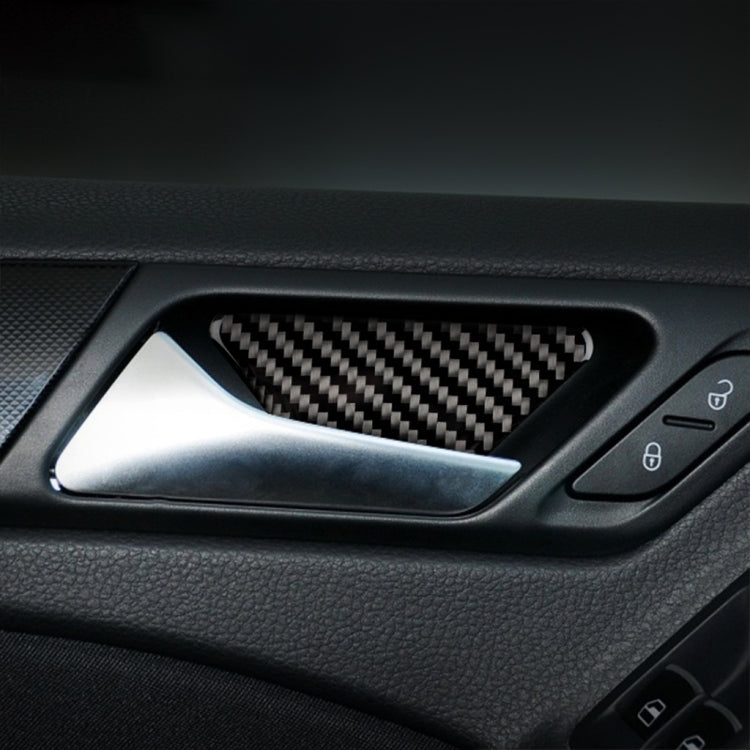 Carbon Fiber Car Inner Door Bowl Panel Decorative Sticker for Volkswagen Golf 6 2008-2012