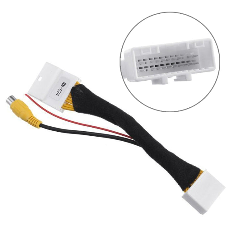 For Renault Car 24Pin Video Input Switch Reverse Parking Camera RCA Adapter Cable