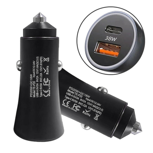 PD 20W Aluminum Alloy Dual Interface Car Fast Charger