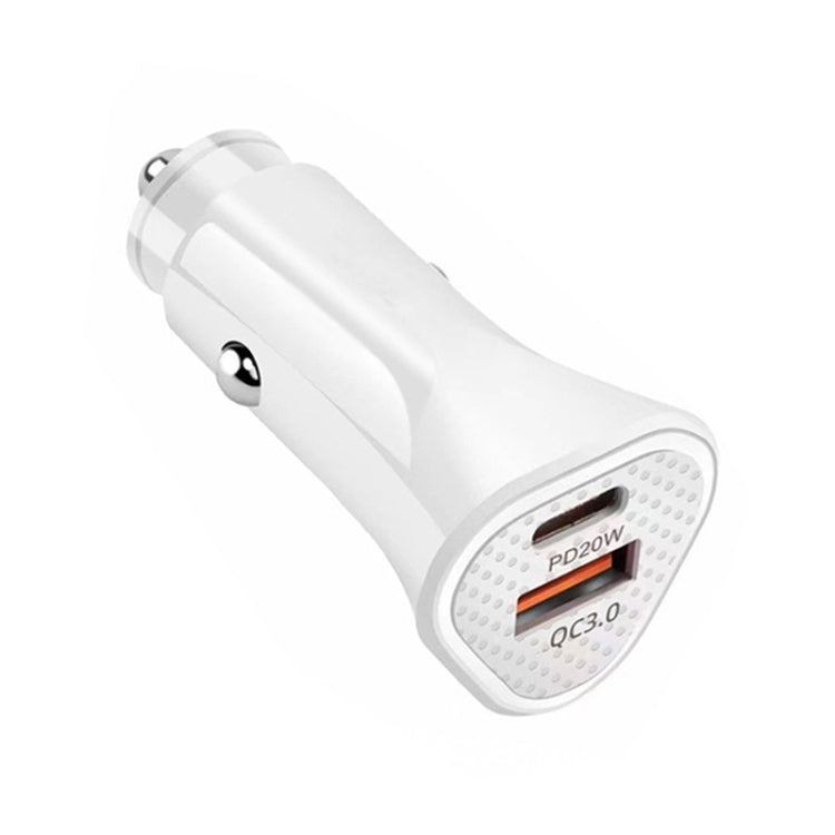 PD + QC3.0 Car 2 in 1 Triangle Fast Charger Car Cigarette Lighter