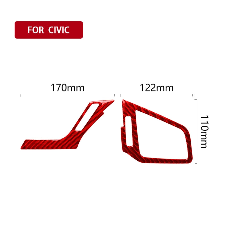 Car Carbon Fiber Left and Right Air Outlet Decorative Sticker for Honda Tenth Generation Civic 2016-2019, Left Drive, Air Outlet Left Drive