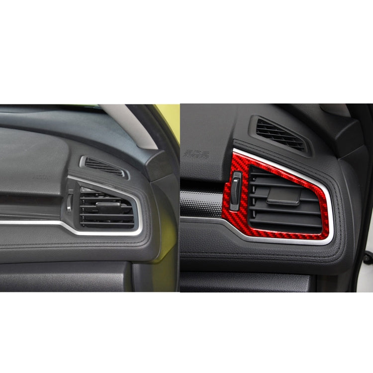 Car Carbon Fiber Left and Right Air Outlet Decorative Sticker for Honda Tenth Generation Civic 2016-2019, Left Drive
