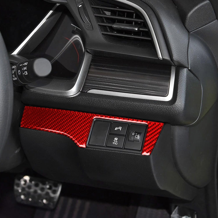 Car Carbon Fiber Headlight Switch Panel Decorative Sticker for Honda Tenth Generation Civic 2016-2019, Right Drive