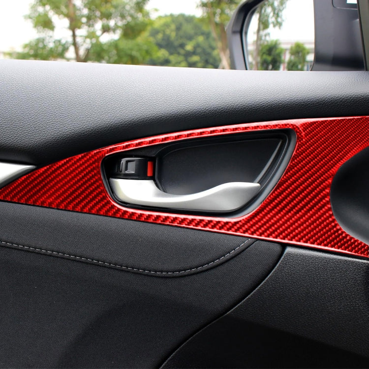 Car Carbon Fiber Door Handle Door Wrist Panel Decorative Sticker for Honda Tenth Generation Civic 2016-2019, Left and Right Drive Universal