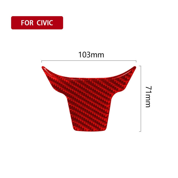 Car Carbon Fiber Steering Wheel Decorative Sticker for Honda Tenth Generation Civic 2016-2019, Left and Right Drive Universal