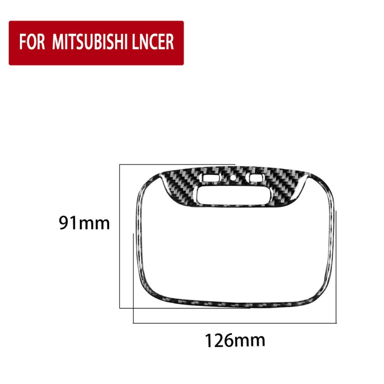 Car Carbon Fiber Rear Roof Reading Light Decorative Sticker for Mitsubishi Lancer EVO 2008-2015, Left and Right Drive Universal