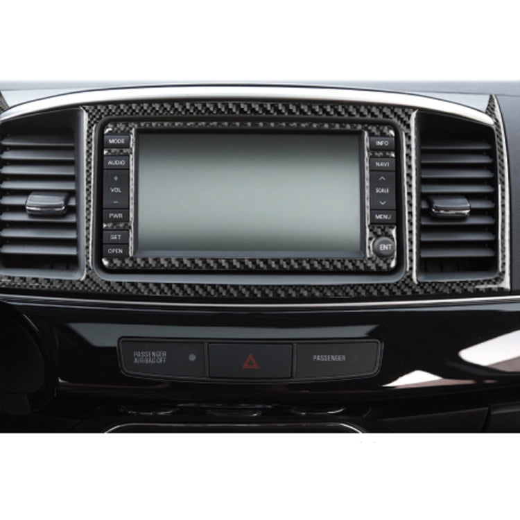 2 PCS Car Carbon Fiber Navigation System Display Decorative Sticker for Mitsubishi Lancer EVO 2008-2015, Left and Right Drive Universal