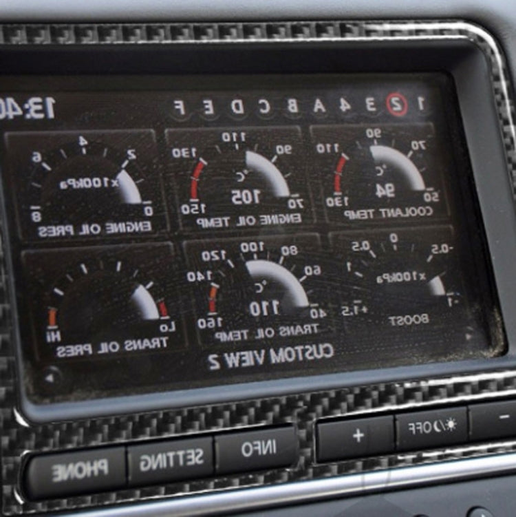 Car Carbon Fiber Navigation Display Frame Decorative Sticker for Nissan GTR R35 2008-2016, Right Drive