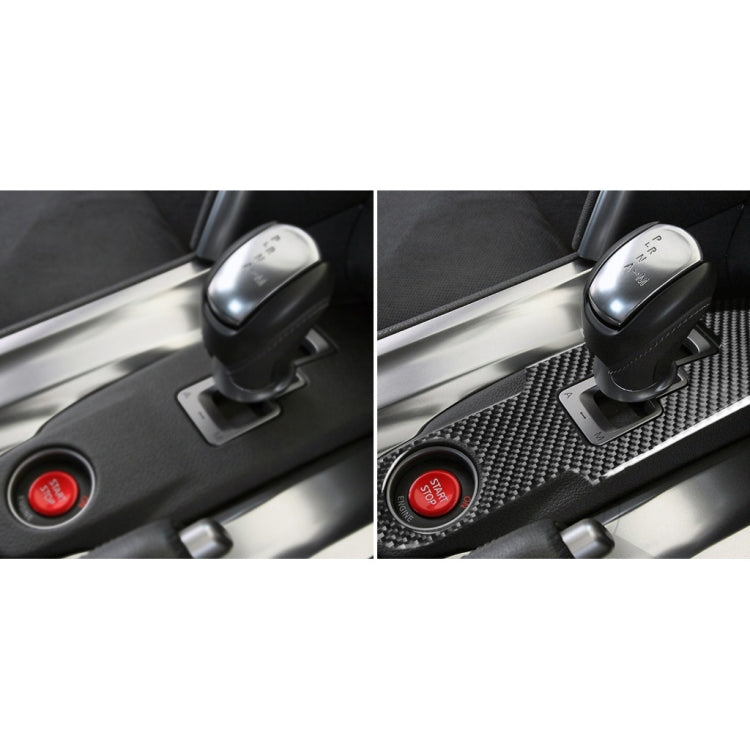Car Carbon Fiber Gear Shift Panel Decorative Sticker for Nissan GTR R35 2008-2016, Left and Right Drive Universal