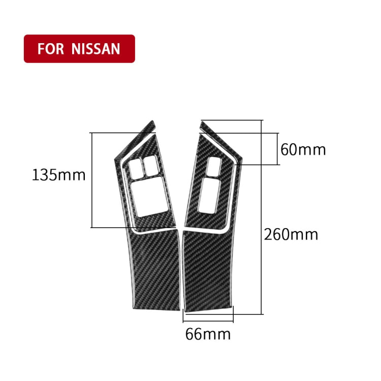 4 PCS Car Carbon Fiber Window Lift Button Panel Decorative Sticker for Nissan GTR R35 2008-2016, Left Drive