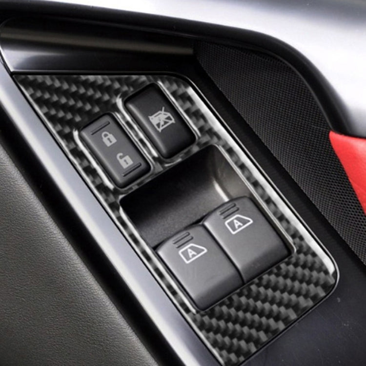 2 PCS Car Carbon Fiber Window Lift Defogger Button Decorative Sticker for Nissan GTR R35 2008-2016, Right Drive