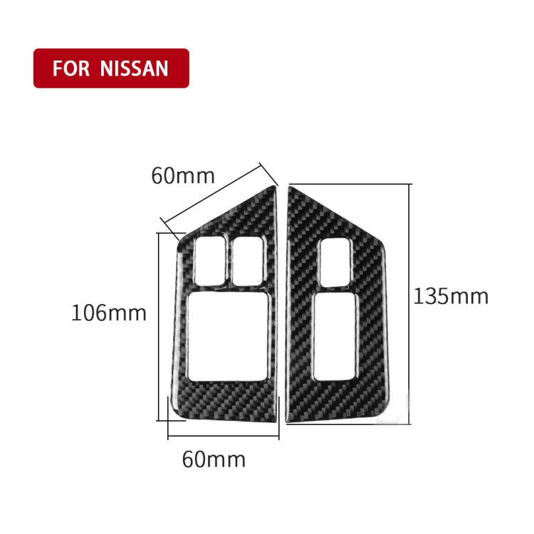 2 PCS Car Carbon Fiber Window Lift Defogger Button Decorative Sticker for Nissan GTR R35 2008-2016, Left Drive