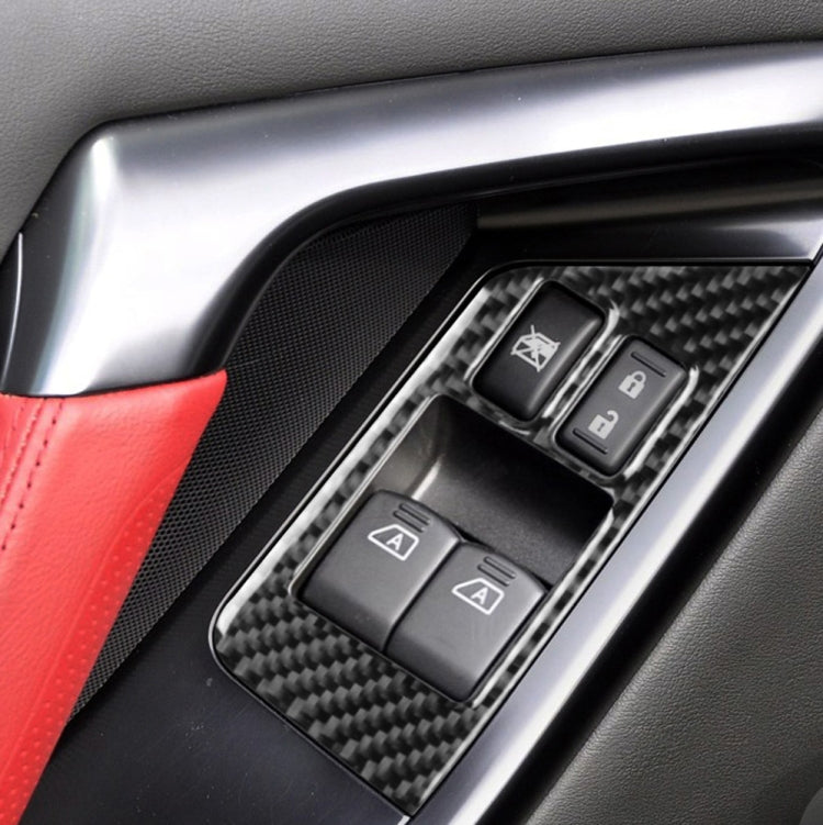 2 PCS Car Carbon Fiber Window Lift Defogger Button Decorative Sticker for Nissan GTR R35 2008-2016, Left Drive