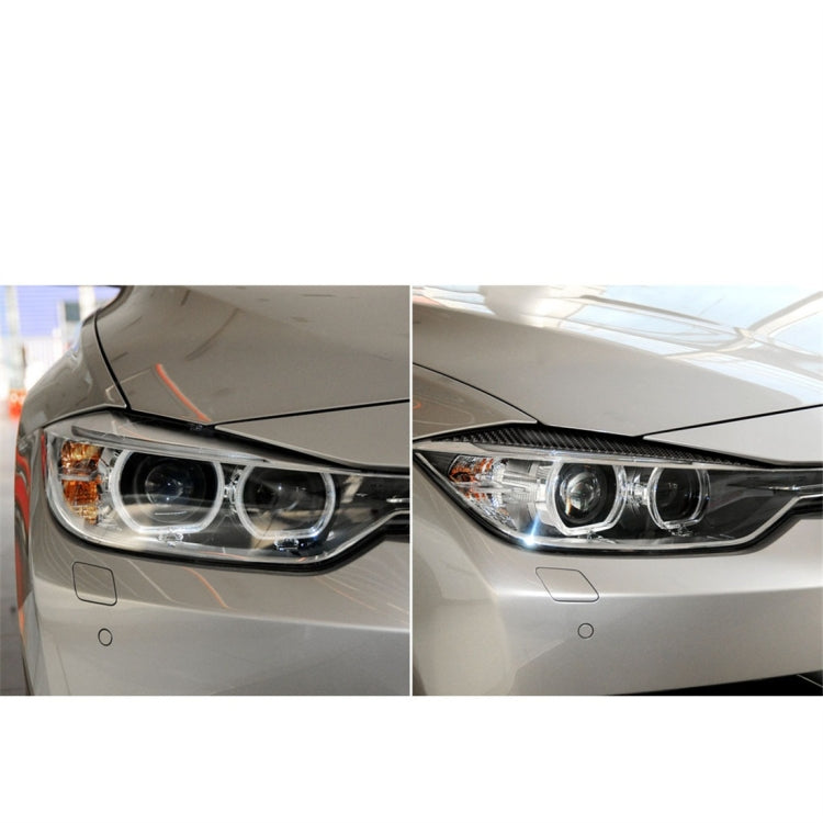 1 Pairs Carbon Fiber Car Lamp Eyebrow Decorative Sticker for BMW F30 2013-2015