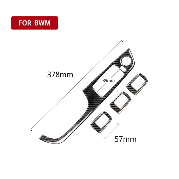 4 PCS Carbon Fiber Car Left Driving Lifting Panel Decorative Sticker without Folding for BMW E90 / 320i / 325i, Diameter: 37.8cm