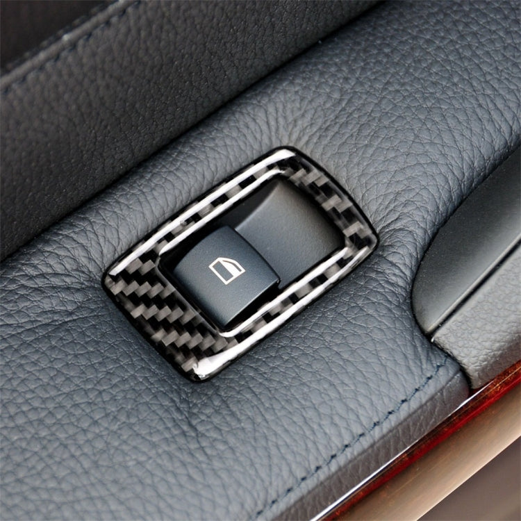 4 PCS Carbon Fiber Car Left Driving Lifting Panel Decorative Sticker with Folding for BMW E90 / 320i / 325i, Diameter: 35.8cm