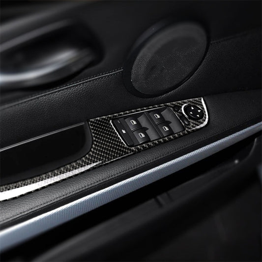 4 PCS Carbon Fiber Car Left Driving Lifting Panel Decorative Sticker with Folding for BMW E90 / 320i / 325i, Diameter: 35.8cm, Diameter: 35.8cm