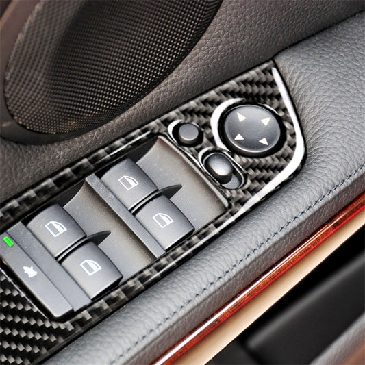4 PCS Three Color Carbon Fiber Car Left Driving Lifting Panel Decorative Sticker with Folding for BMW E90 / 320i / 325i, Diameter: 37.8cm, Diameter: 37.8cm(Three Color)