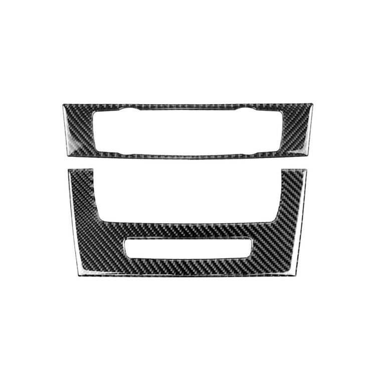 Carbon Fiber Car Central Control CD Panel Decorative Sticker for BMW E90 / E92 2005-2012, High Edition with Hole