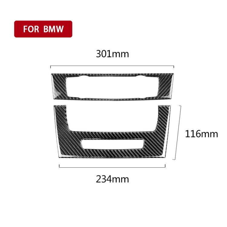 Carbon Fiber Car Central Control CD Panel Decorative Sticker for BMW E90 / E92 2005-2012, High Edition with Hole