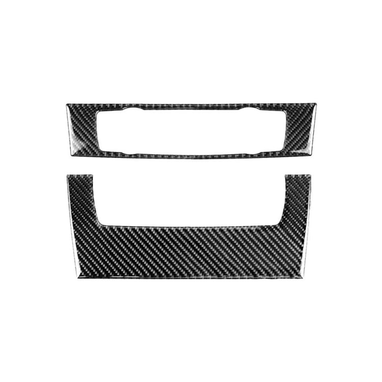 Carbon Fiber Car Central Control CD Panel Decorative Sticker for BMW E90 / E92 2005-2012, High Edition without Hole