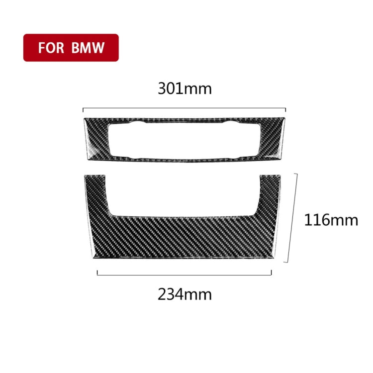 Carbon Fiber Car Central Control CD Panel Decorative Sticker for BMW E90 / E92 2005-2012, High Edition without Hole