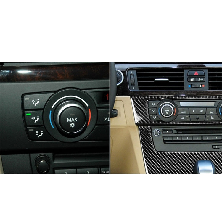 Carbon Fiber Car Central Control CD Panel Decorative Sticker for BMW E90 / E92 2005-2012, High Edition without Hole