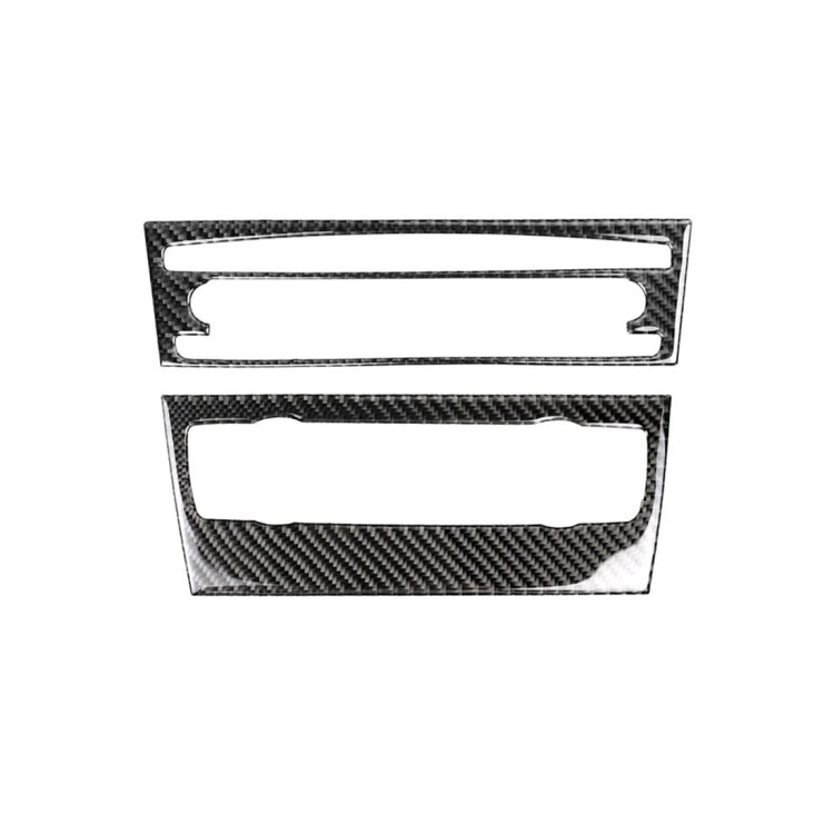 Carbon Fiber Car Central Control CD Panel Decorative Sticker for BMW E90 / E92 2005-2012, Non Navigation without Hole