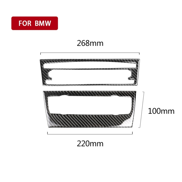 Carbon Fiber Car Central Control CD Panel Decorative Sticker for BMW E90 / E92 2005-2012, Non Navigation without Hole