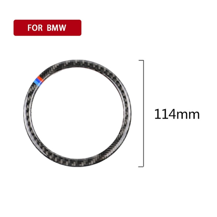 4 PCS Carbon Fiber Car Horn Ring Decorative Sticker for BMW F30 2013-2018 / F34 2013-2017
