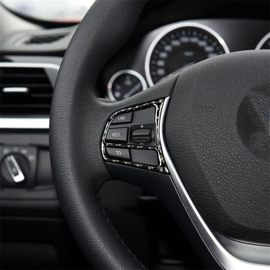 Carbon Fiber Car Steering Wheel Key Frame Decorative Sticker for BMW F20 2012-2018 / F21 2014-2018 / F30 / F34 2013-2018 / F32 2013-2018, Steering Wheel Key Frame, Steering Wheel Key Frame(Three Color)
