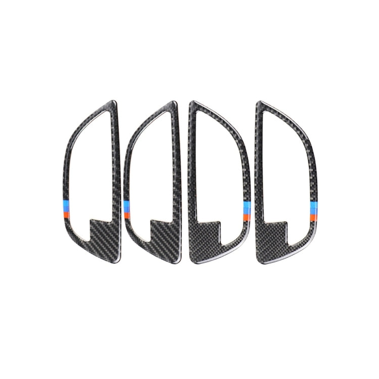 4 PCS Carbon Fiber Car Door Handle Frame Decorative Sticker for BMW 5 Series F10 2011-2017, Door Handle Frame(Three Color), Door Handle Frame