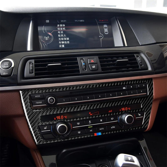Three Color Carbon Fiber Car CD Panel Center Console Air Conditioning Panel Decorative Sticker for BMW 5 Series F07 5GT 535i 2010-2016