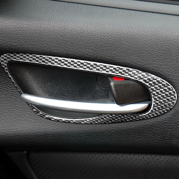 2 PCS Car Carbon Fiber Door Handle Decorative Sticker for Mazda RX8 2004-2008, Left and Right Drive Universal