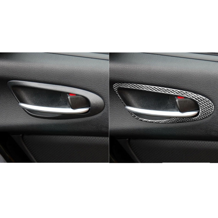 2 PCS Car Carbon Fiber Door Handle Decorative Sticker for Mazda RX8 2004-2008, Left and Right Drive Universal