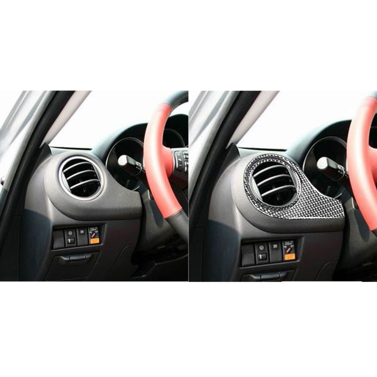 Car Carbon Fiber Dashboard Air Outlet Decorative Sticker for Mazda RX8 2004-2008, Left Drive