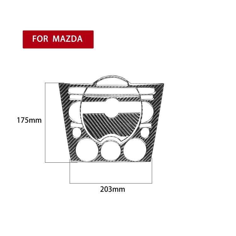 3 in 1 Car Carbon Fiber Dashboard Multimedia Panel Decorative Sticker for Mazda RX8 2004-2008, Left and Right Drive Universal
