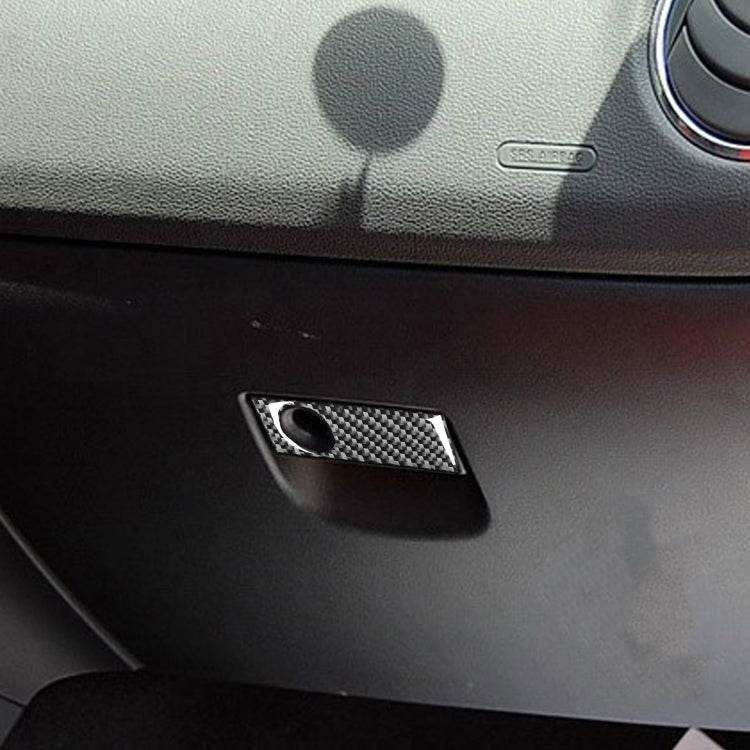 Car Carbon Fiber Glove Box Storage Box Handle Decorative Sticker for Mazda RX8 2004-2008, Left and Right Drive Universal