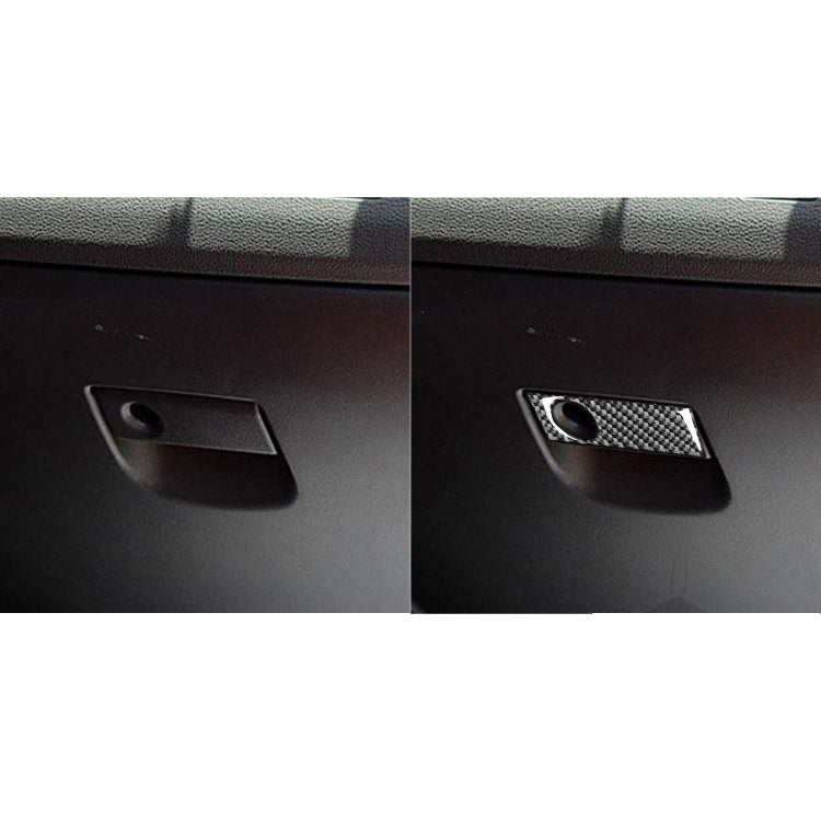 Car Carbon Fiber Glove Box Storage Box Handle Decorative Sticker for Mazda RX8 2004-2008, Left and Right Drive Universal