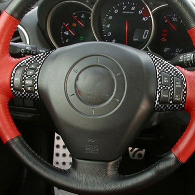 2 PCS Car Carbon Fiber Steering Wheel Decorative Sticker for Mazda RX8 2004-2008, Left and Right Drive Universal
