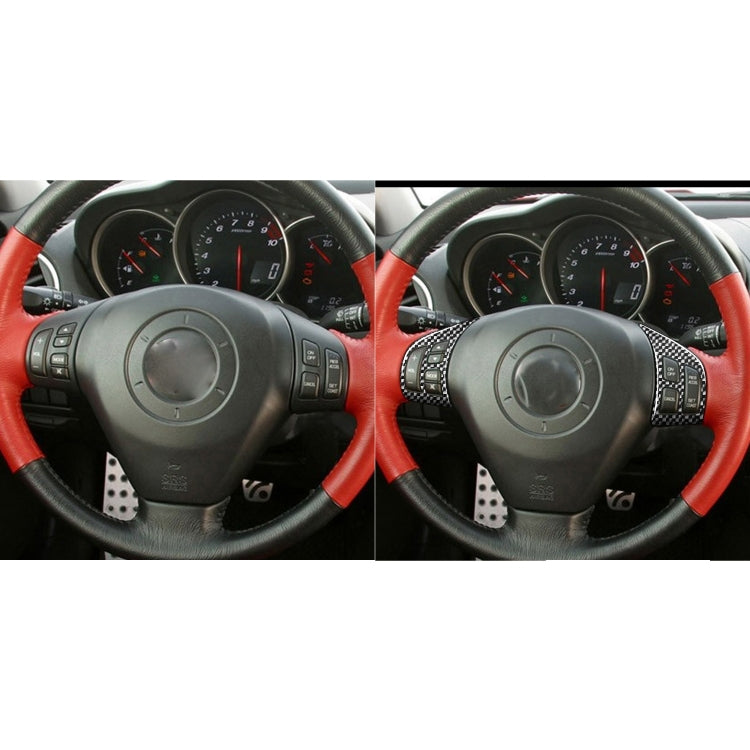2 PCS Car Carbon Fiber Steering Wheel Decorative Sticker for Mazda RX8 2004-2008, Left and Right Drive Universal