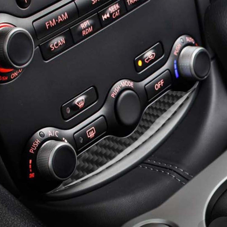 Car Carbon Fiber Air Conditioning Adjustment Decorative Strip for Nissan 370Z Z34 2009-, Left and Right Drive Universal