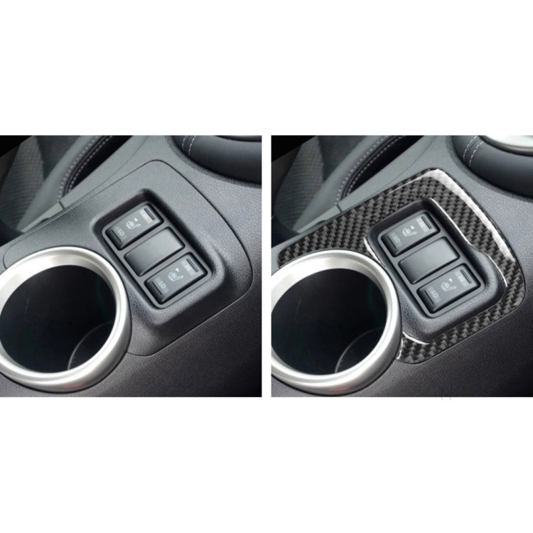 Car Carbon Fiber Central Control Heating Button Decorative Sticker for Nissan 370Z Z34 2009-, Left and Right Drive Universal