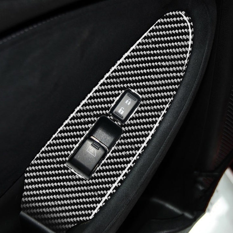 2 PCS Car Carbon Fiber Window Lift Panel Decorative Sticker for Nissan 370Z Z34 2009-, Right Drive Low-configured