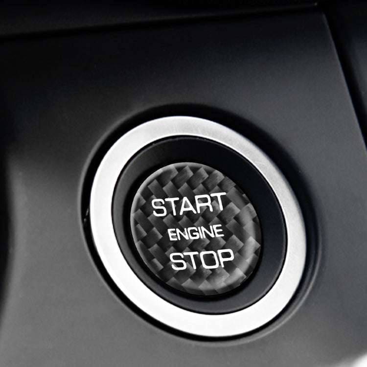 Car Carbon Fiber Engine Start Button Decorative Cover Trim for Land Rover Discovery 2016-2019