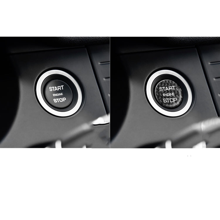 Car Carbon Fiber Engine Start Button Decorative Cover Trim for Land Rover Discovery 2016-2019