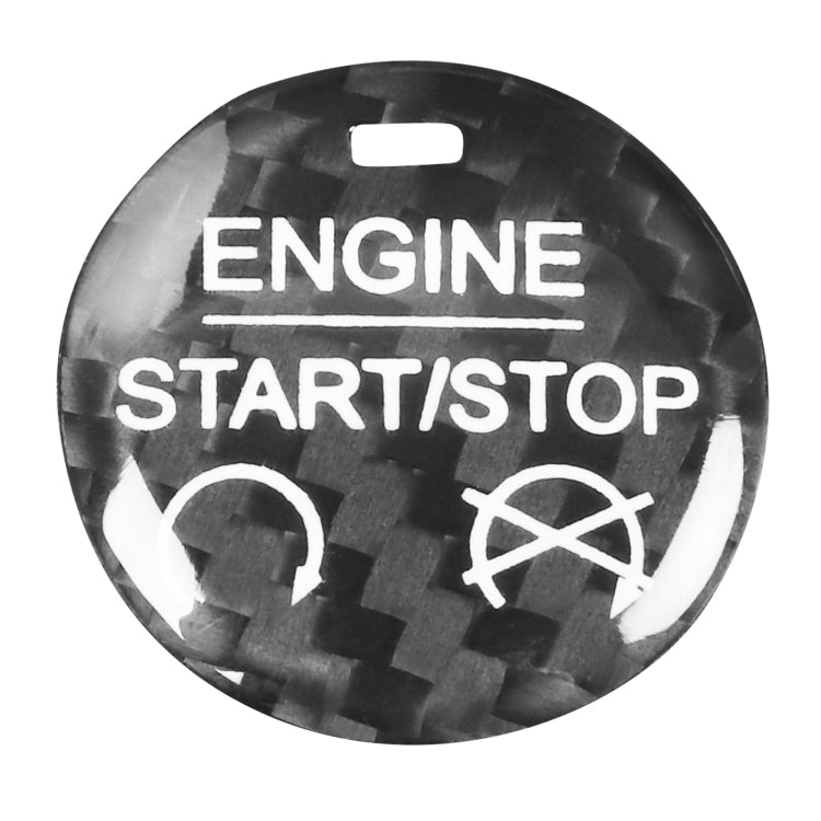 Car Carbon Fiber Engine Start Button Decorative Cover Trim for Ford Mustang 2015-2019