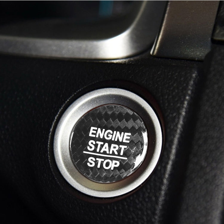 Car Carbon Fiber Engine Start Button Decorative Cover Trim for Honda CRV 2017-2019