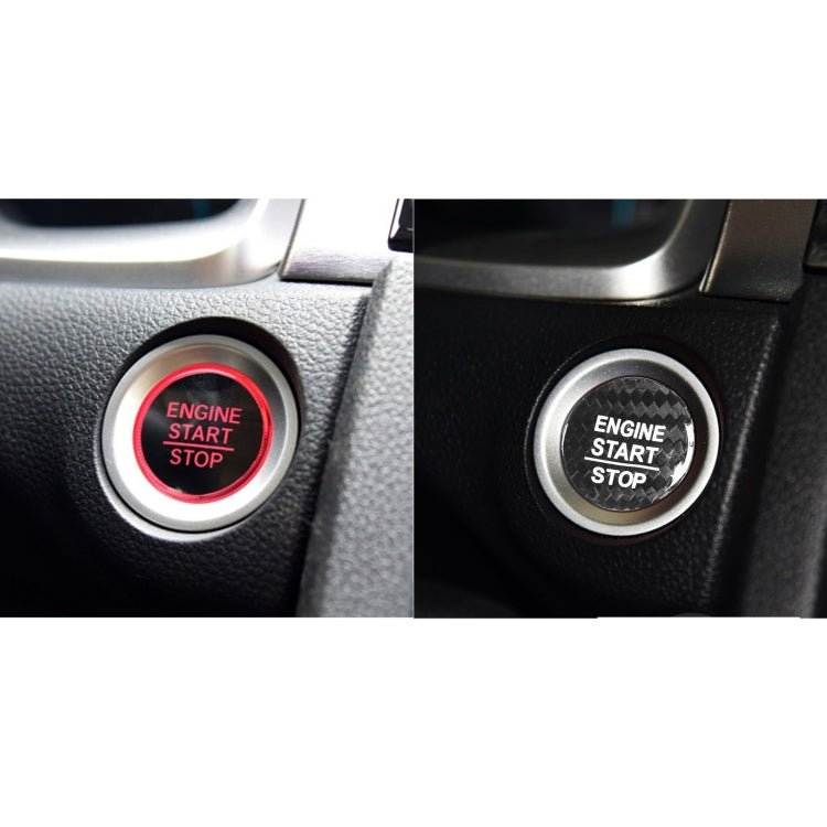 Car Carbon Fiber Engine Start Button Decorative Cover Trim for Honda CRV 2017-2019